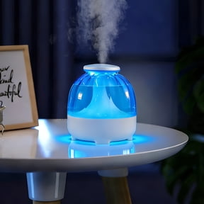 650ml Ultra-Quiet 26dB USB Humidifier, 7-Color Night Light, Dual Mist, Visible Water Tank, 24Hr Continuous Use Home & Office Essential, Great Gift