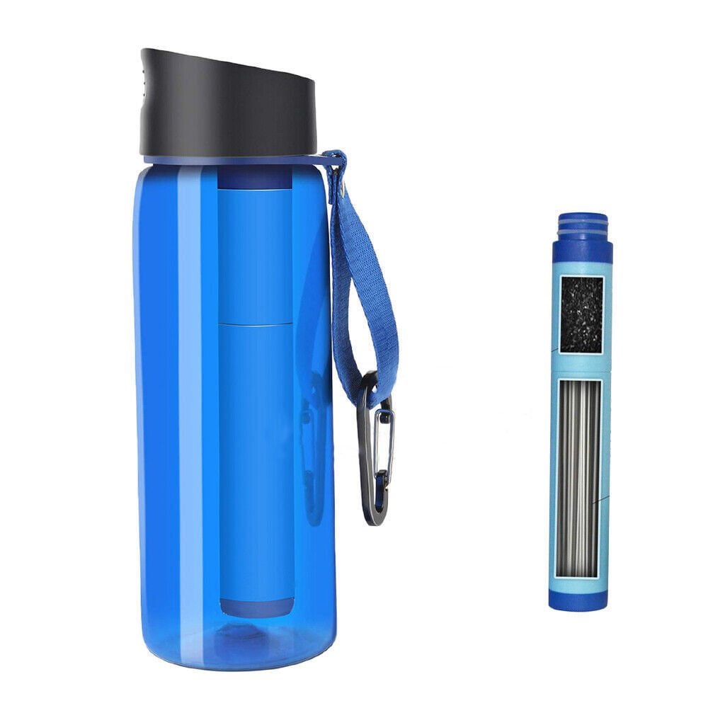 650ml Water Bottle with Filter Portable Travel Water Bottle with