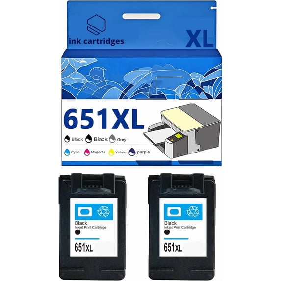 651 XL 651XL Ink Cartridges Compatible for 202 202C 252 252C 5575 5645 Inkjet Printers, Leak-Proof Design Crisp Printing