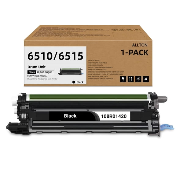 6510 6515 Drum Cartridge Black Compatible Xerox 108R01420 Imaging Unit WorkCentre 6515 Imaging Unit Replacement for Xerox Phaser 6510 WorkCentre 6515 Printer(1-Pack)