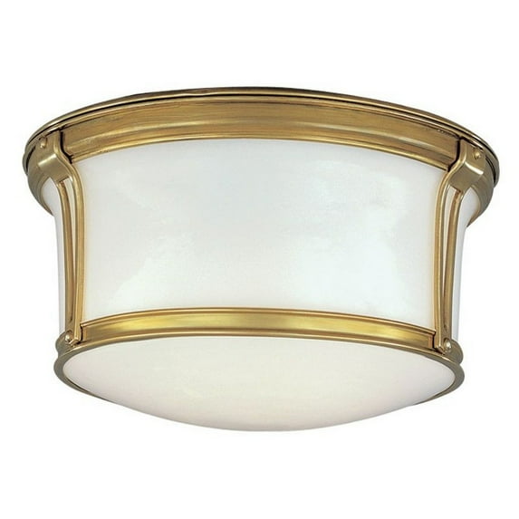6510-AGB-Hudson Valley Lighting-Newport Collection - Two Light Flush Mount-Aged Brass Finish