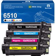 6510 Toner Cartridge for Xerox Phaser 6510 WorkCentre 6515 6510dn 6515dn Printer for 106R03480 106R03477 106R03478 106R03479 Toner Black, Cyan, Magenta, Yellow,4 Pack