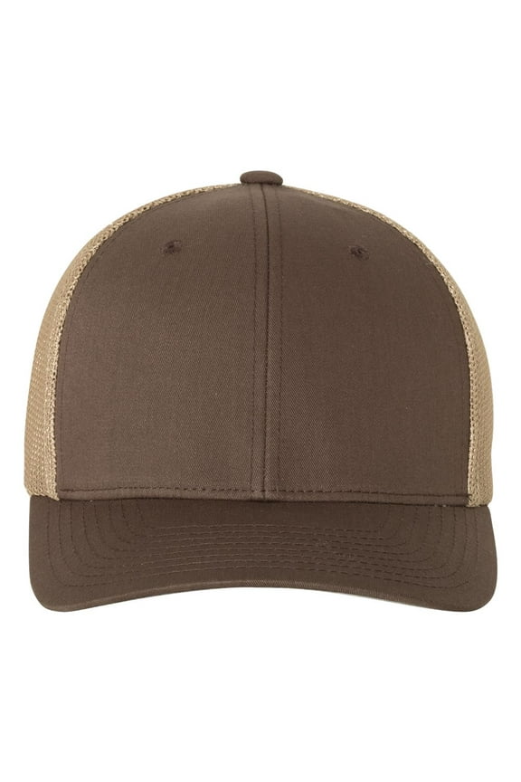 6511/T FLEXFIT TRUCKER CAP , 6511 , Brown/ Khaki , One Size