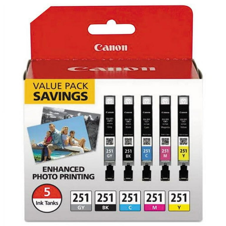 6513B011 (CLI-251) Ink, Black/Cyan/Gray/Magenta/Yellow 6513B011 (CLI-251) Ink, Black/Cyan/Gray/Magenta/Yellow