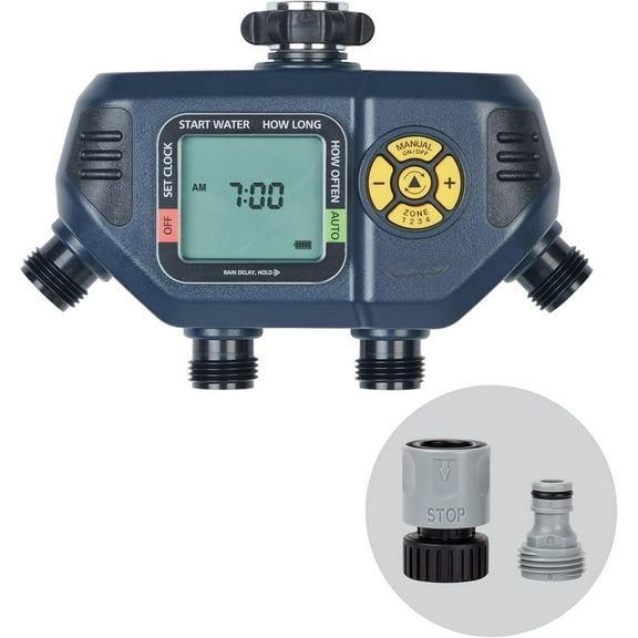 65140AMZ 4 Zone Digital Timer, Black, Yellow