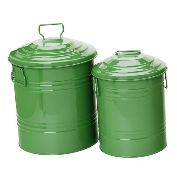 6515E AG S-2 2.5 gal Enameled Galvanized Storage Container, AppleGreen