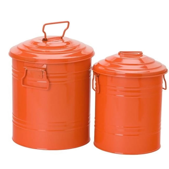 6515E TA S-2 2.5 gal Enameled Galvanized Storage Container, Tangerine