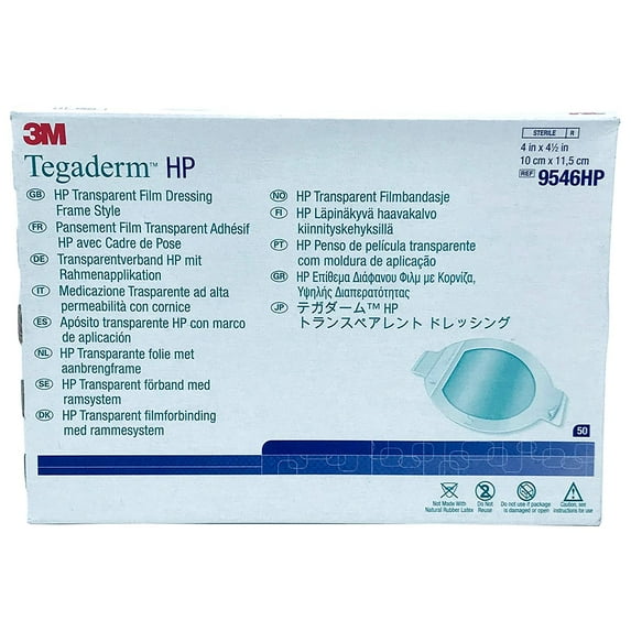 6544713 PT# 9546HP Dressing Tegaderm HP Oval 4x4-1/2" Film Transparent Adh 50/Bx Made by 3M Medical Products