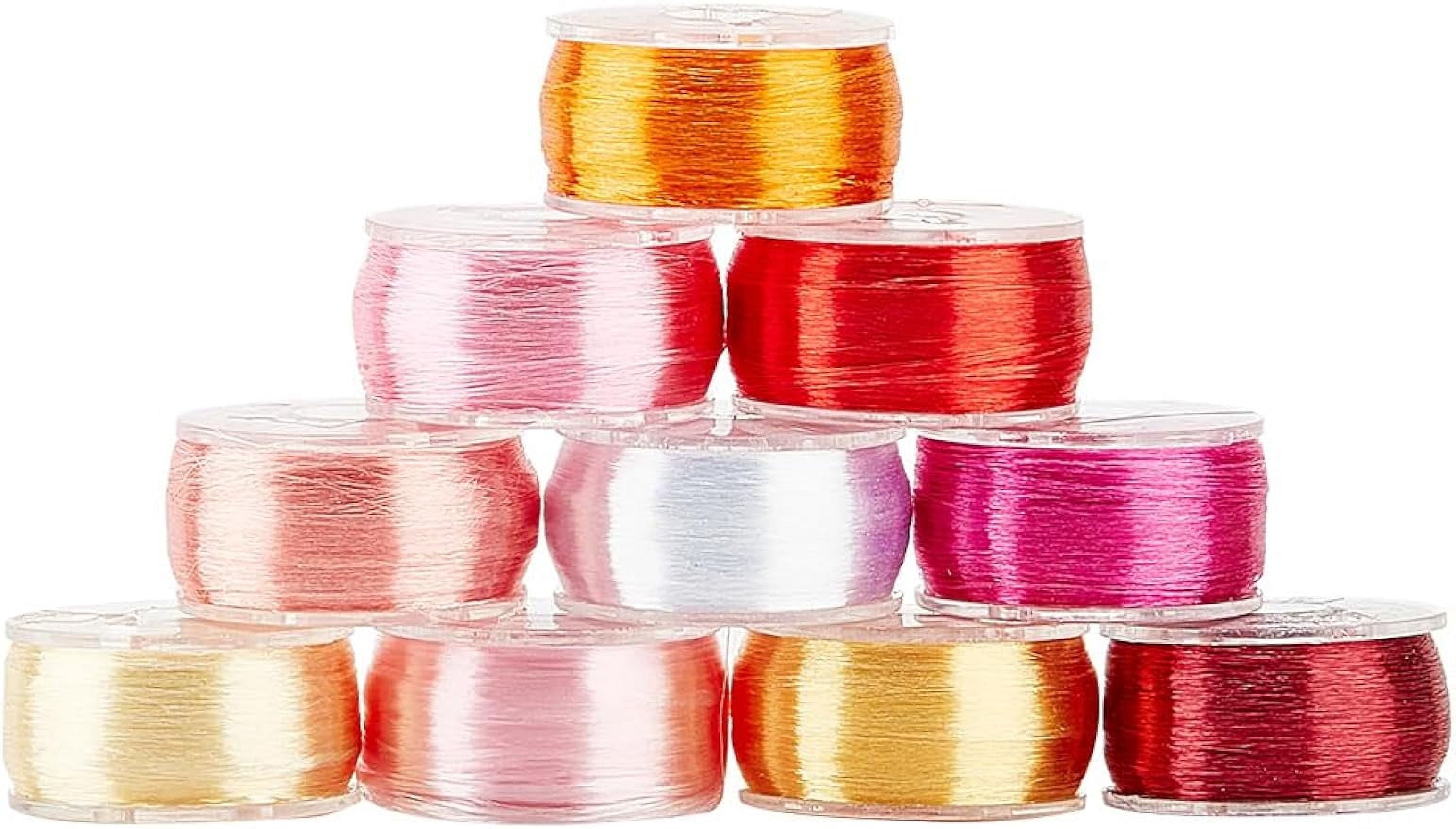 Polyester Thread String 655~765Yards Colorful Craft String 0.1mm Polyester Beading Thread 10 ...