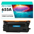 thumbnail image 1 of 655A Toner Cartridge Compatible for CF451 CF451A 655A Work with Color LaserJet Enterprise M652dn M652n M653dn M653dh M653x MFP M681dh MFP M681f Flow MFP M681f(Cyan 1-Pack), 1 of 6