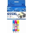 thumbnail image 1 of 655XL 655XL Ink Cartridges Compatible for 3525 4615 4625 5525 6520 6525 Inkjet Printers, Leak-Proof Design Crisp Printing, 1 of 7