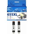 thumbnail image 1 of 655XL 655XL Ink Cartridges Compatible for 3525 4615 4625 5525 6520 6525 Inkjet Printers, Leak-Proof Design Crisp Printing, 1 of 7