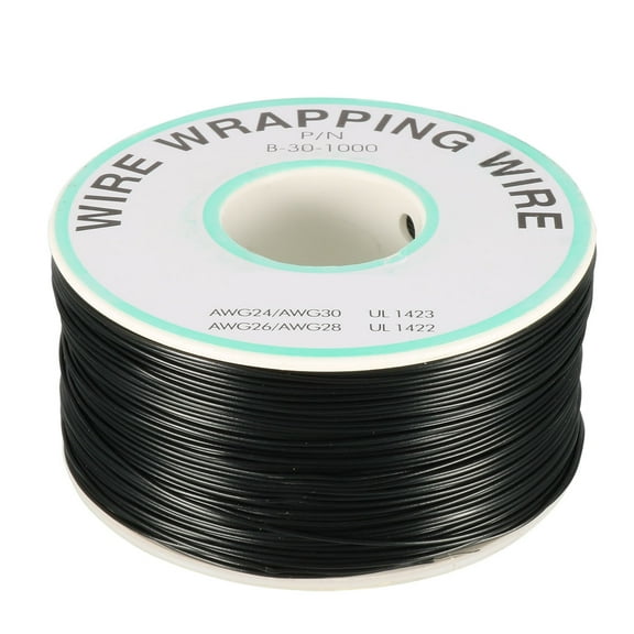 656.2FT Breadboard Wrapping Wire PCB Solder Coated Tin Cable Black