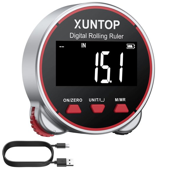 656.2ft/199m(2mm) Electronic Digital Tape Measure with LCD Display 0.1% Self-Calibration Rolling Ruler Rechargeable Smart Rolling Measuring Tool for Flat Curved Diameter Odd Shape Objects