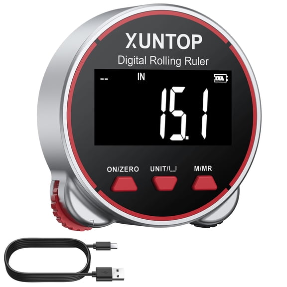 656.2ft/199m(2mm) Electronic Digital Tape Measure with LCD Display 0.1% Self-Calibration Rolling Ruler Rechargeable Smart Rolling Measuring Tool for Flat Curved Diameter Odd Shape Objects