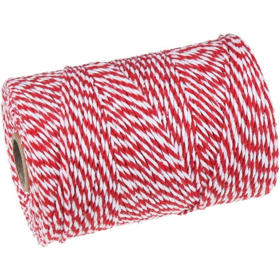 656 FT Red and White Cotton Bakers Twine String Rope (2mm), suitable ...