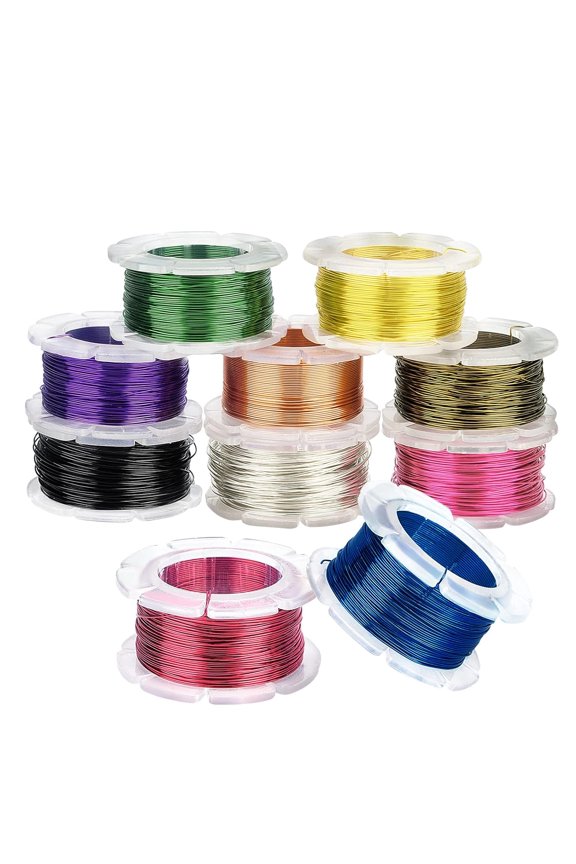 656 Feet Craft Wire 10 Colors Copper Wire 26 Gauge Jewelry Making Wire Resistant Copper Beading Wire for Wrap Gem Stone Rings Necklace Jewelry Making Wrapping