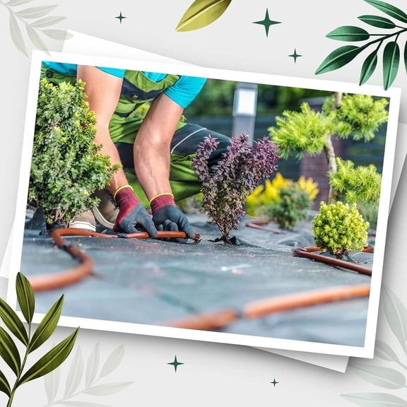 656 ft 1/4" Drip Irrigation Tubing Irrigation Hose Garden Watering Tube Line with 6 Inch Emitter Spacing Blank Distribution Tubing Drip Line Watering for Garden Irrigations System, Brown