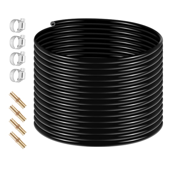 656 ft Pond Aerator Hose, 3/8 Inch Sinking Hose, Air Line with 4 Hose Clamps & Menders for Koi Ponds, Tropical Water Gardens