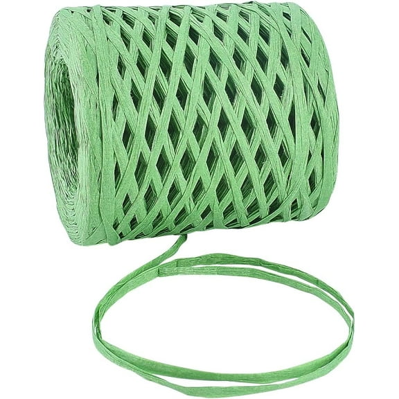 656Ft Raffia Paper Ribbon for Gift Wrapping Crafts Green Christmas Gift Packing Ribbon Raffia Twine String Wrapping Packing Paper DIY Craft Holiday Party Decoration Green 1roll