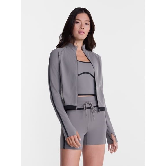 Avia Women's and Women's Plus SoftSculpt Tipped Cropped Active Jacket, Sizes XS-4X