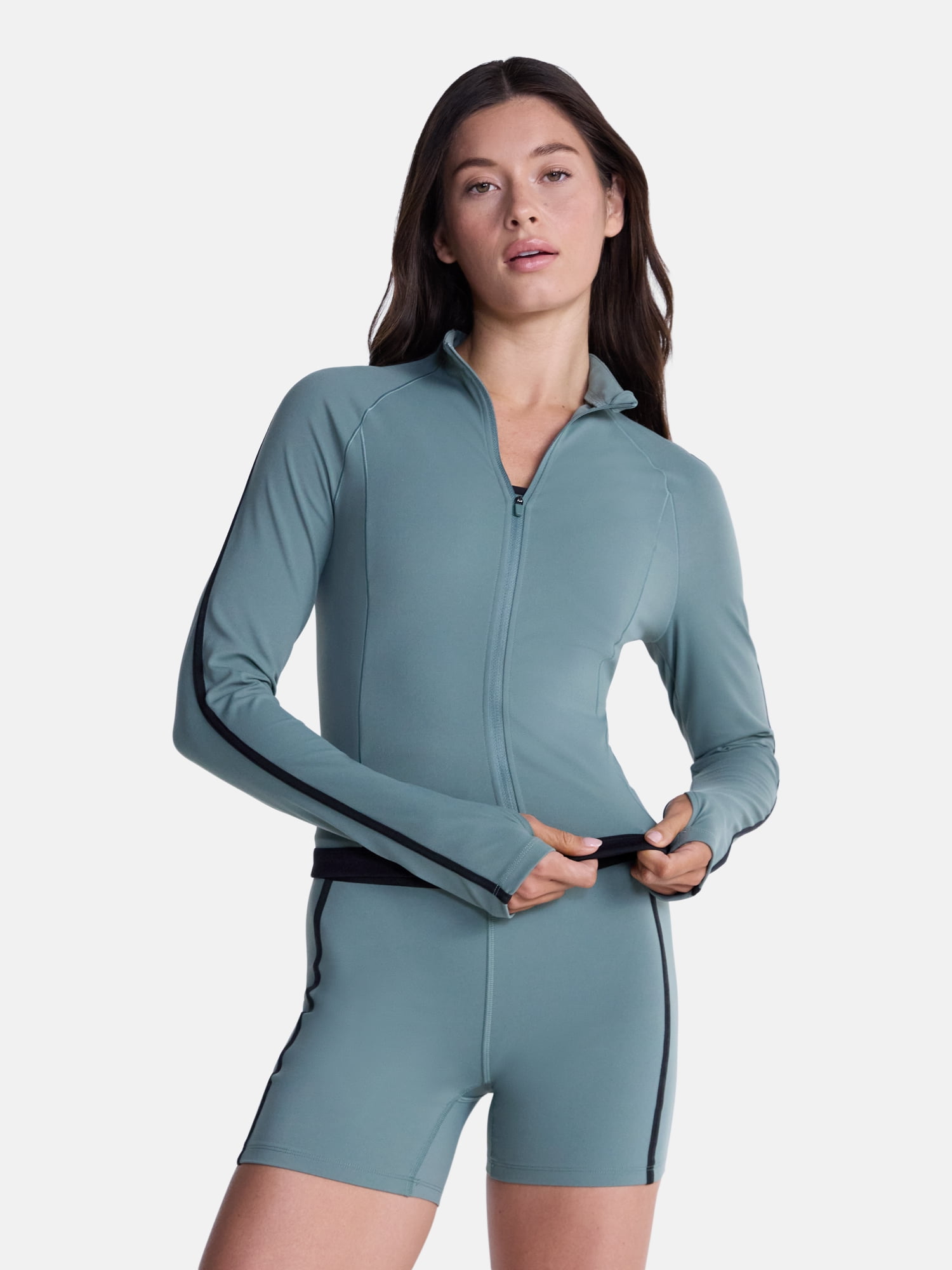 Avia Women's and Women's Plus SoftSculpt Tipped Cropped Active Jacket, Sizes XS-4X