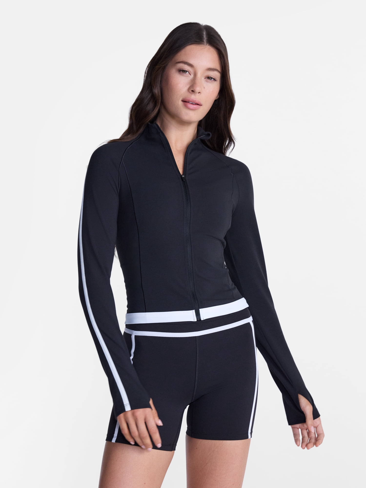 Avia Women's and Women's Plus SoftSculpt Tipped Cropped Active Jacket, Sizes XS-4X