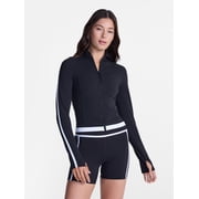 Avia Womens and Womens Plus SoftSculpt Tipped Cropped Active Jacket, Sizes XS-4X