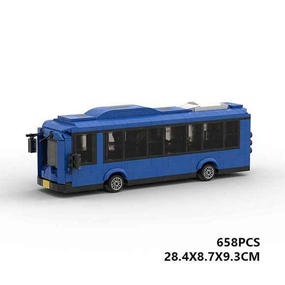 658 PCS MOC Bus Small Particle Vehicle Building Blocks Assembly Set, Creative Bricks Toy for Playroom Setup, Weekend Projects & Prize Box