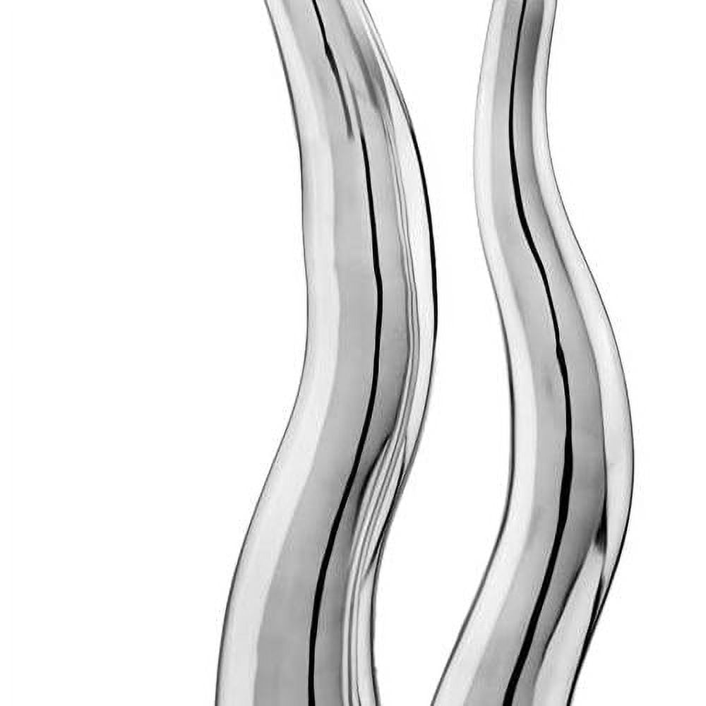 Polished Silver Aluminum Wavy Vases Set of 2 - Modern Home Decor