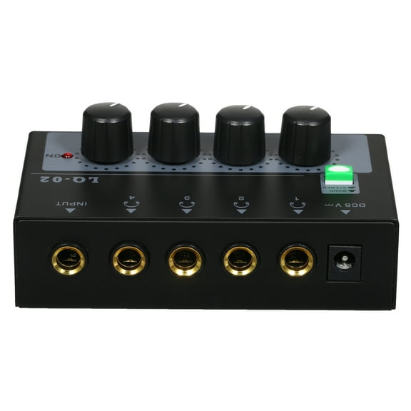 6588 Headphone Mixer 4 Channels Mono/Stereo Metal Stereo Headphone Audio Balanced Headphone Output Audio Input Headphone Splitter