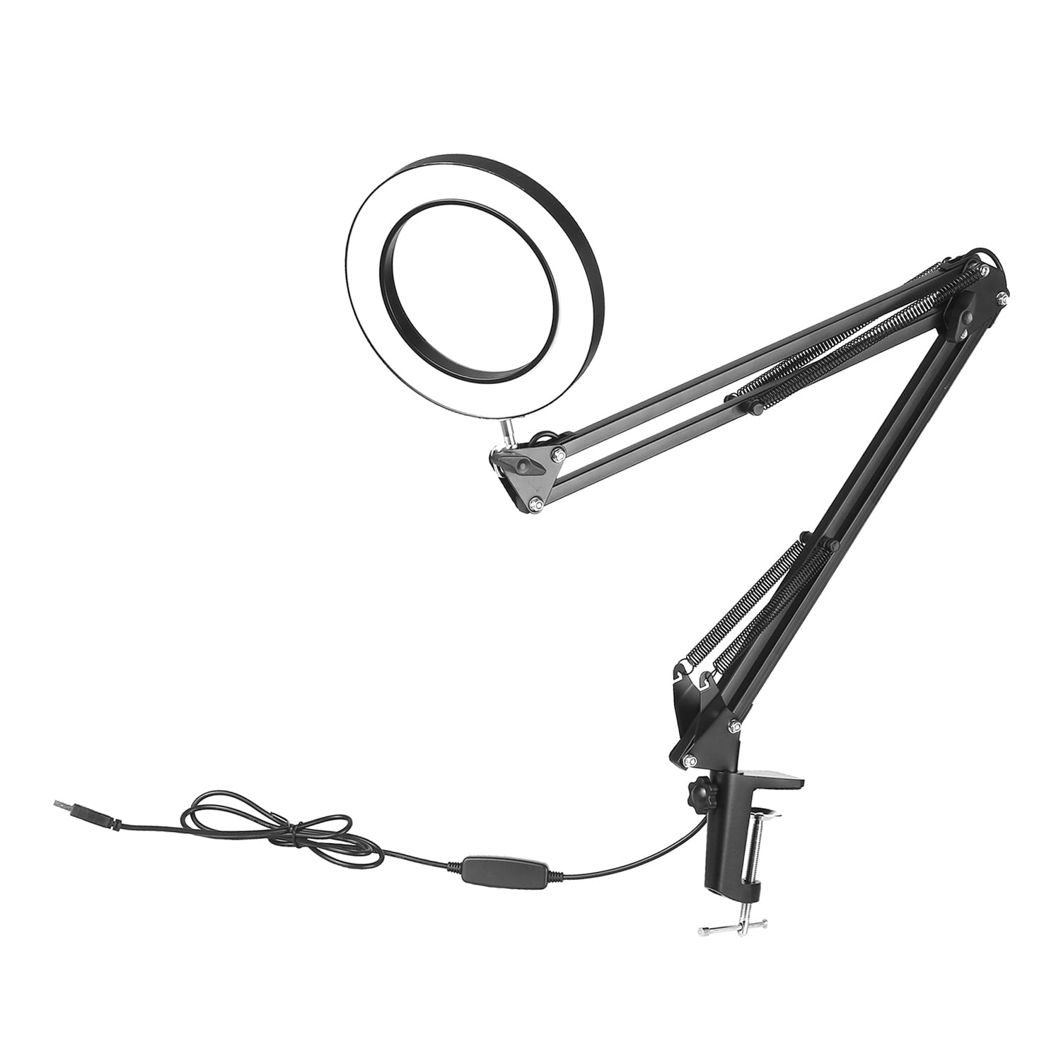 6588 LED 5X Magnifying Lamp with Clamp Hands Free Magnifying Glass Desk