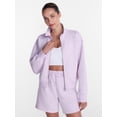 thumbnail image 1 of Athletic Works Women's Cropped Fleece Bomber Jacket with Long Sleeves, Sizes XS-XXL, 1 of 7