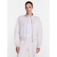 thumbnail image 1 of Athletic Works Women's Cropped Fleece Bomber Jacket with Long Sleeves, Sizes XS-XXL, 1 of 7