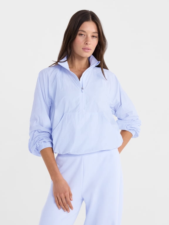 Women's Half Zip Run Jacket with Long Sleeves, Sizes XS-XXXL