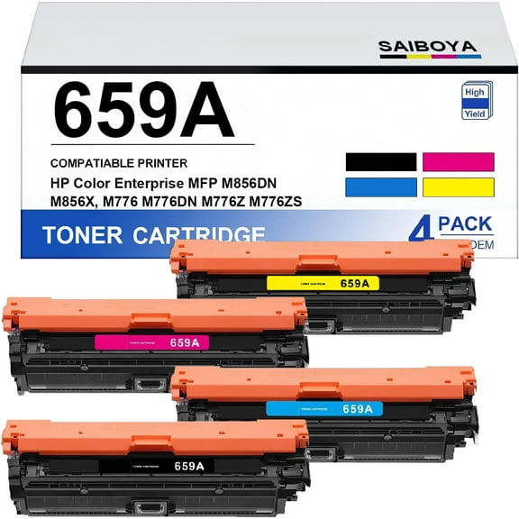 659A Toner Cartridge for W2010A W2011A W2012A W2013A, Works with HP Enterprise M856x M856dn MFP M776dn MFP Flow M776x M776zs M776z Printer (1B3C)