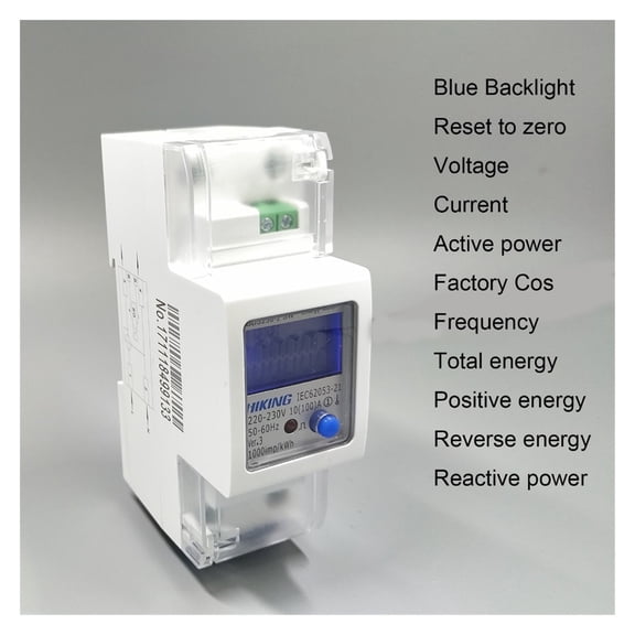 65A 100A 50Hz 60HZ Voltage Current Positive Reverse Active Reactive Power Single Phase Din Rail KWH Watt Hour Energy Meter ,Easy to Install