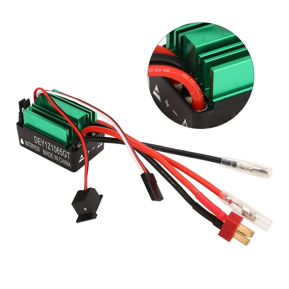 65A Brushed ESC For RC Crawlers Boats, Waterproof Design, 2,3S LiPo, 5,9 NiMH Compatible