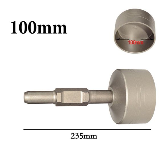 65A Shank T-Post Driver For Ground Rods,Long Alloy Steel Fence Post Hammer for 65A Drills, Silver(100mm)