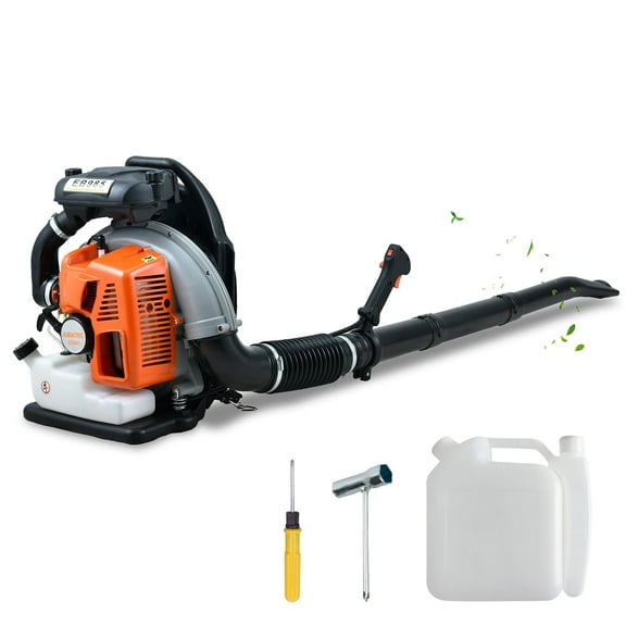 65CC Backpack Gas Powered Leaf Blower 884 CFM 3.8 HP 2-Cycle Grass Lawn Blower Air Cooling, Low Vibration and Ergonomic Design for Outdoor Gard Yard Cleaning and Snow Removal