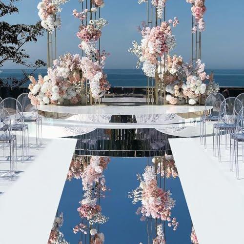 65FT x 3FT Aisle Runner for Wedding Ceremony, Silver Aisle Runner Mirror Rugs Roll Double Sided Bright Reflective Wedding Aisle Runner$$Electronics Accessories