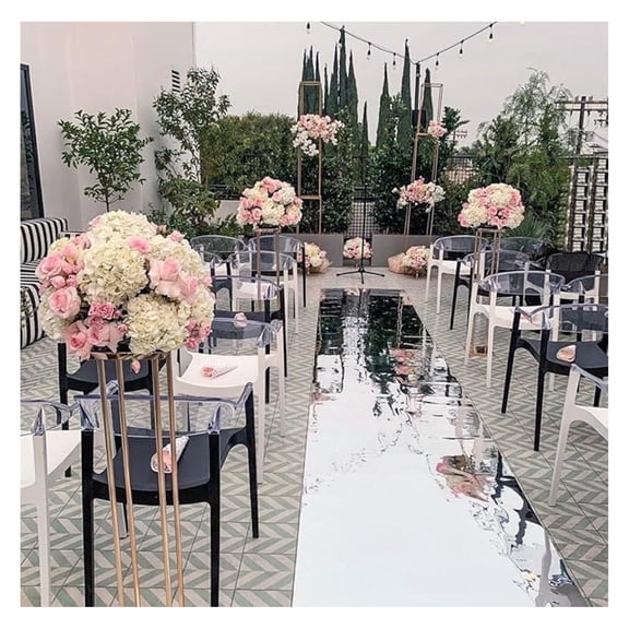 65FT x 3FT Aisle Runner for Wedding Ceremony, Silver Aisle Runner Mirror Rugs Roll Double Sided Bright Reflective Wedding Aisle Runner