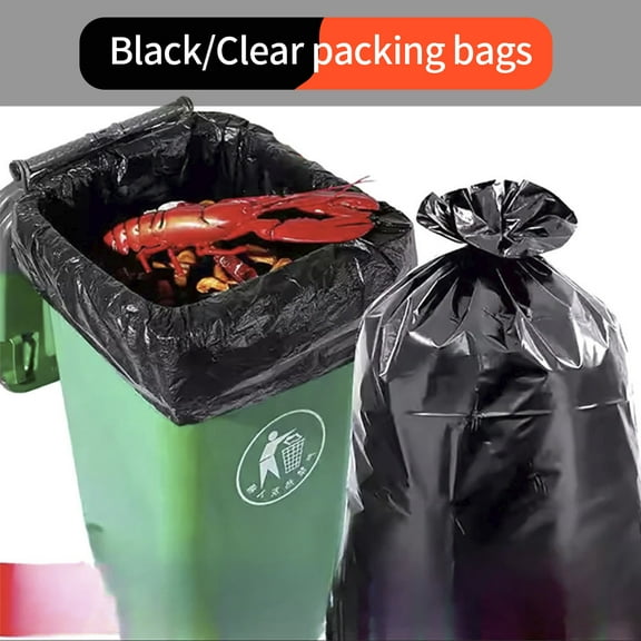 65Gallon 50Pcs 47x55in Black Big Leaf Bags Tall Kitchen, Large Heavy Duty Trash Bag, Larger And Thicker Garbage Bags For Paper, Plastic, Bottles, Newspaper, Lawn Car Seat, Disposable Trash Bag,