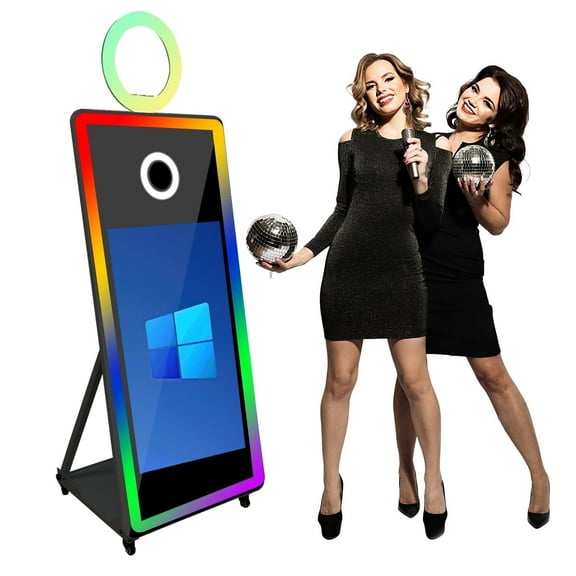 WideMeet 65inch Photobooth Machine with 43inch Touch Screen Machine Selfie for Wedding Party