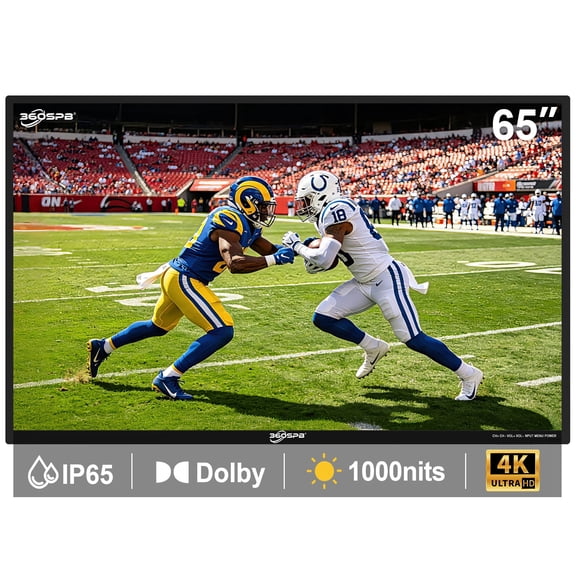 Pyimgus 65 Outdoor TV, 4K Outside TV, 1000nits Ultra-High Outdoor Television, IP65 Waterproof TV, Weatherproof TVs with Voice Assistant Remote, Compatible with Dolby, Outdoor Tvs for Patios, Sports