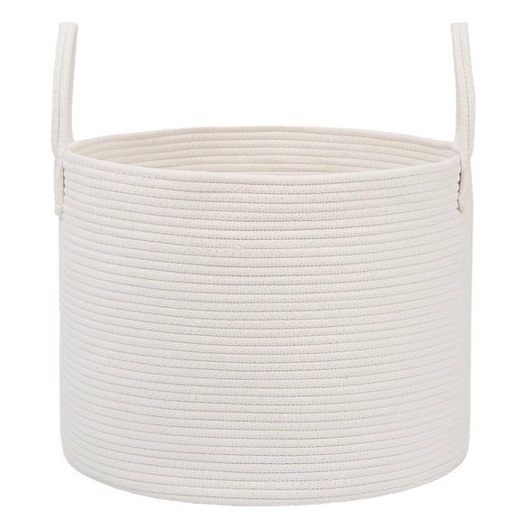 65L Extra Large Blanket Basket for Living Room - Woven Cotton Rope Laundry Hamper with Reinforced Handles - Storage Bin for Pillows, Comforters & Toys - Machine Washable,Oatmeal
