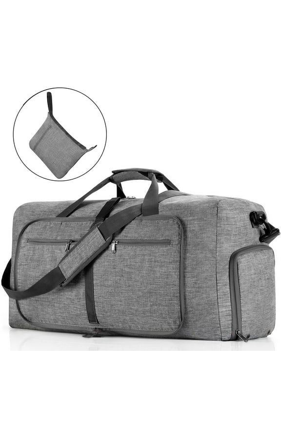 65L Travel Duffel Bag, 24" Extra Large Duffle Bag, Foldable Weekender Bag with Shoes Compartment, Water-Proof & Tear Resistant Overnight Bag for Men Women
