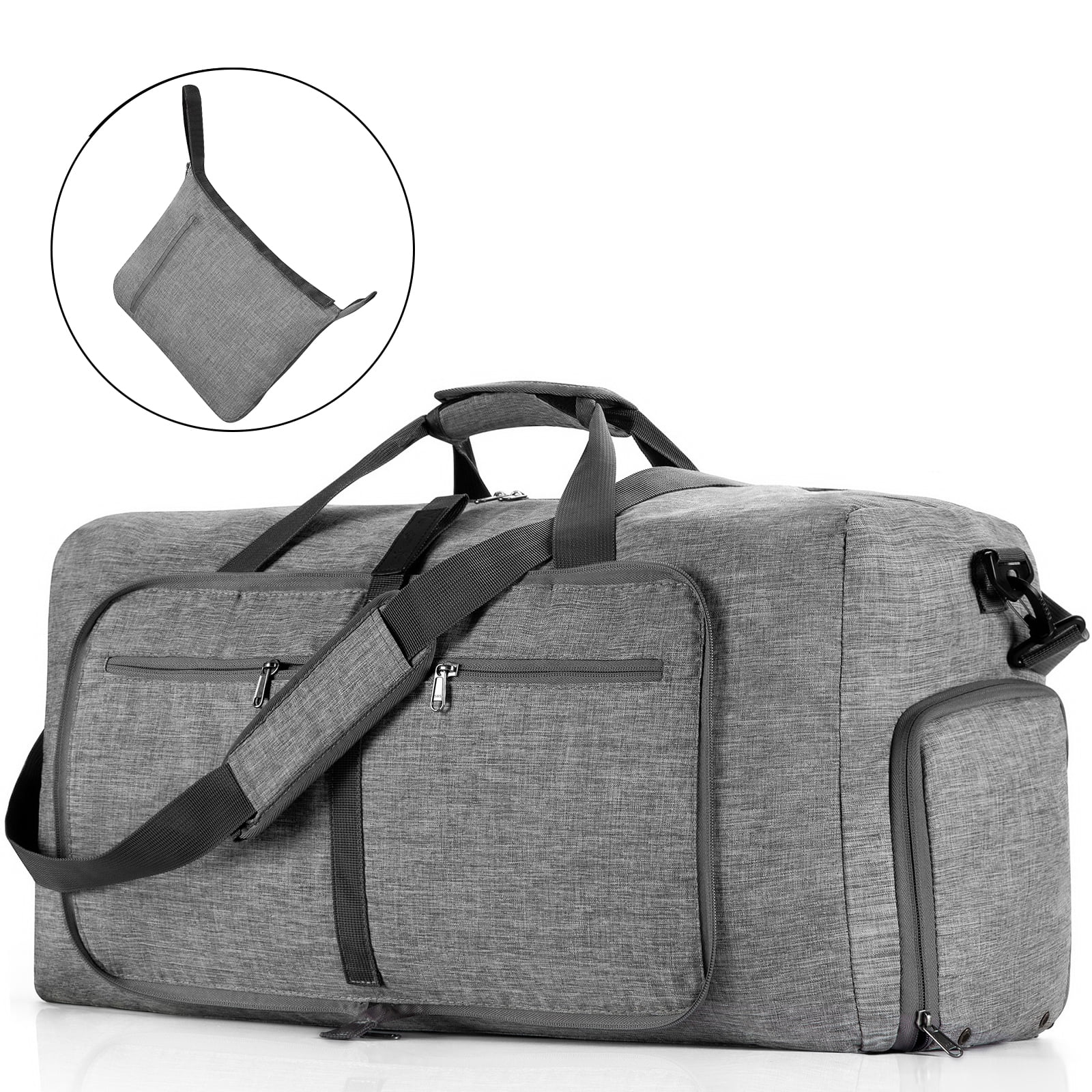 Canway 65L Travel Duffel Bag, Foldable Weekender Bag with Shoes Compartment  for Men Women Water-proof & Tear Resistant