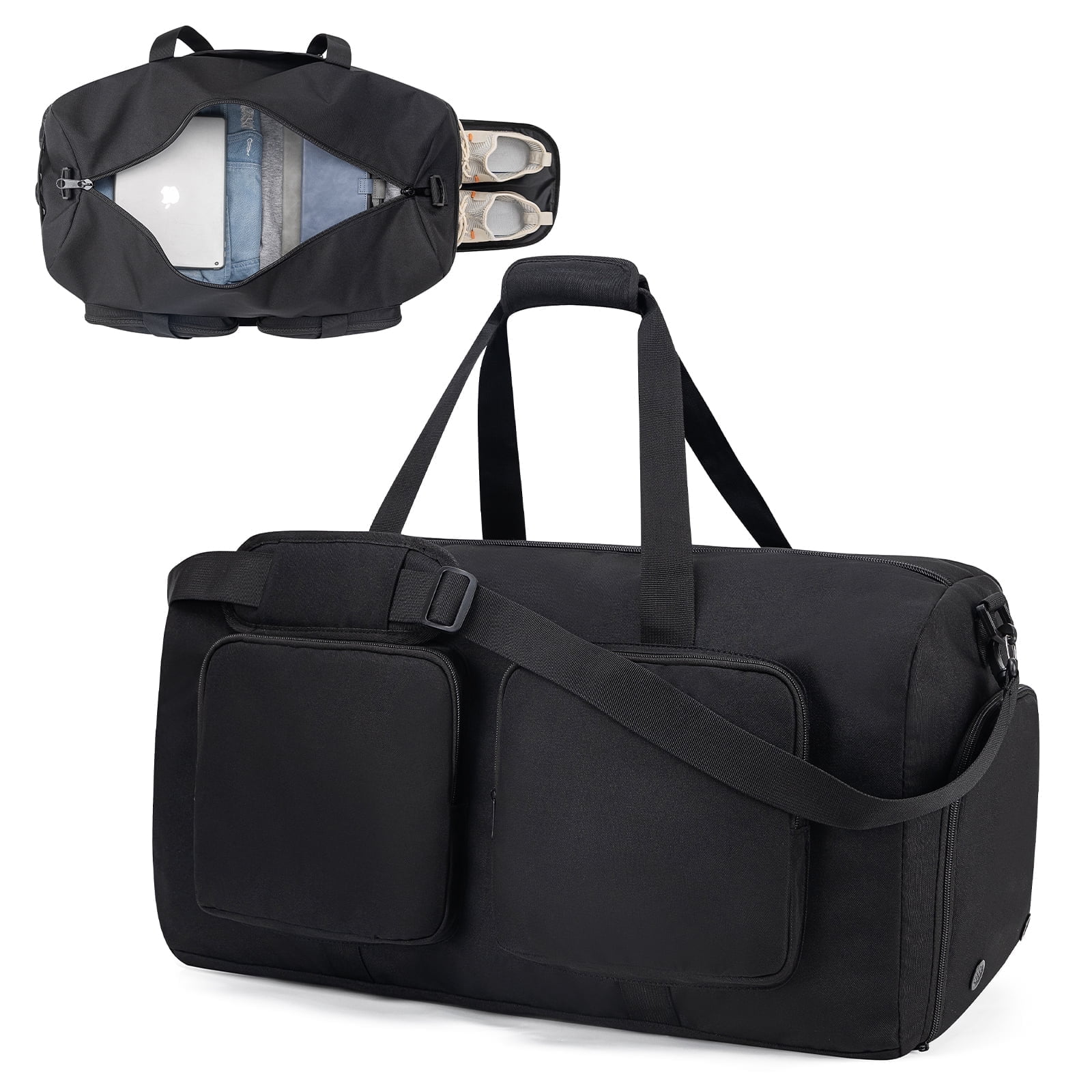 65L Travel Duffle Bag, Waterproof Sports Tote Gym Bag, Large Duffle Bag for Yoga Swimming, Black