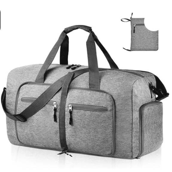 65L Travel Duffle Bag for Men Women - Foldable Duffel Bag with Shoes Compartment - Ovight Bags Waterproof & Tear Resistant(Gray)